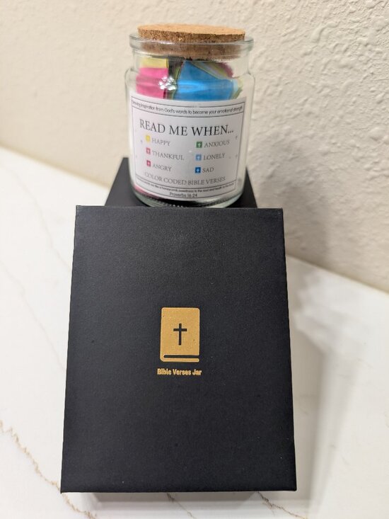 Other - Color Coded Bible Verse Jar with Cork Lid - New with Box